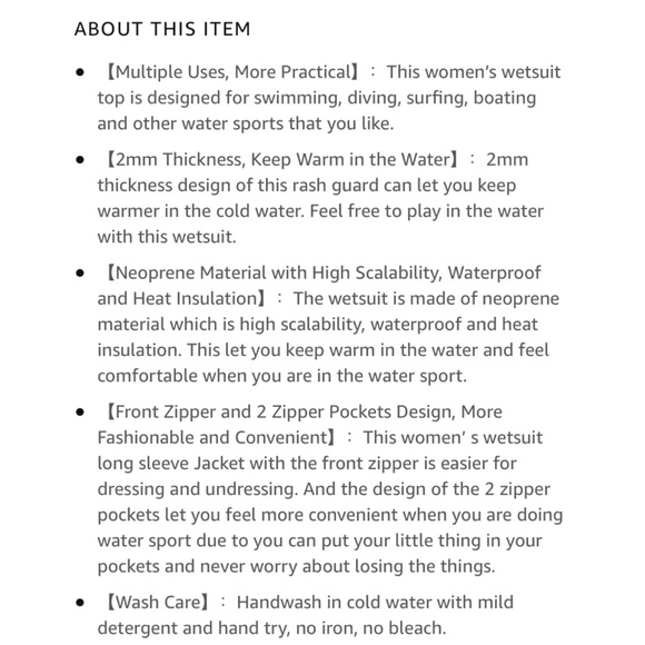 New! 🏄‍♀️ Women's Wet Suit Jacket - Picture 6 of 7